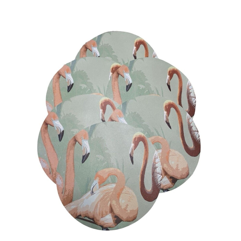 Palm Springs Granada Flamingo Beach Chic Luxury Placemats Set of 6 Vegan Leather
